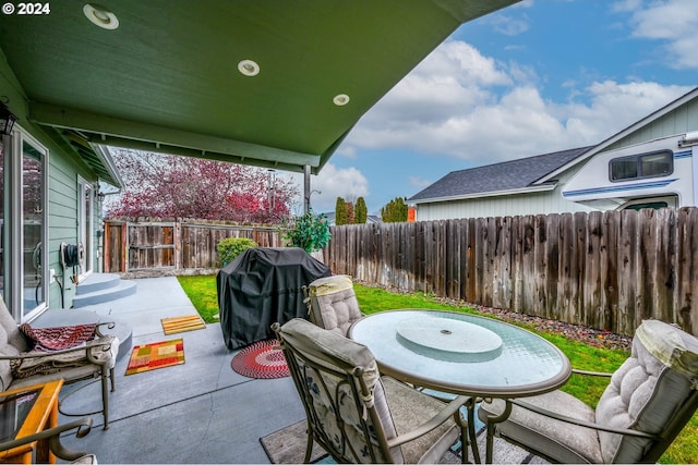 view of patio / terrace featuring grilling area