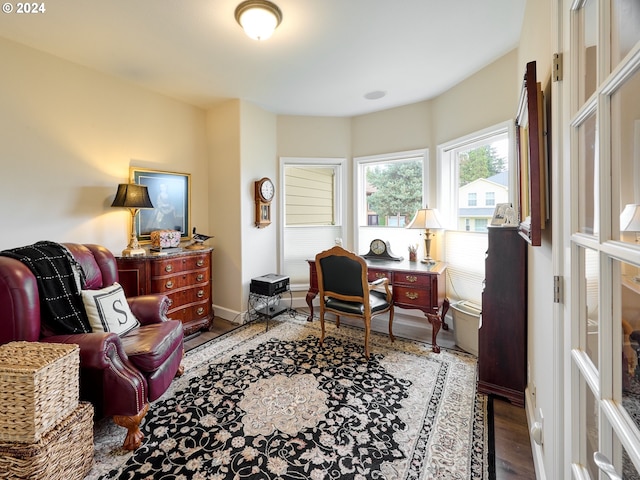 office area featuring hardwood / wood-style flooring