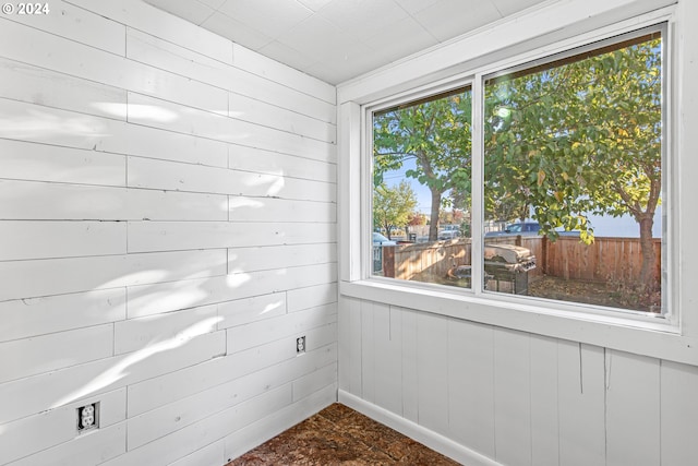 interior space featuring wood walls and a healthy amount of sunlight