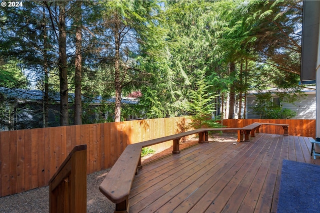 deck featuring a fenced backyard