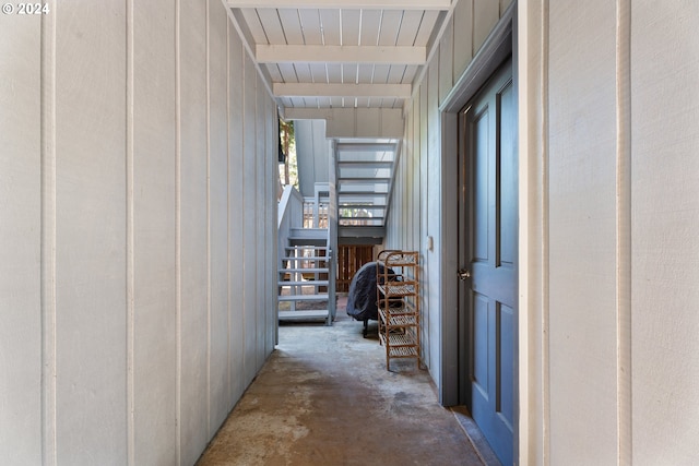 corridor featuring concrete floors