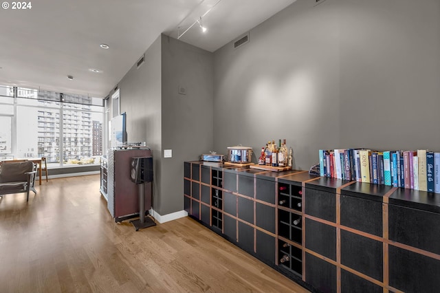 misc room with hardwood / wood-style flooring