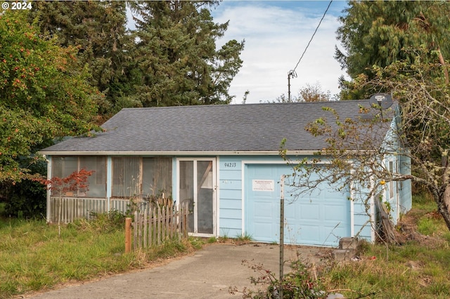 view of garage