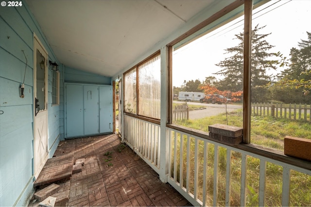 94213 Kerber Dr, Langlois, OR 97450 - unfurnished sunroom featuring lofted ceiling