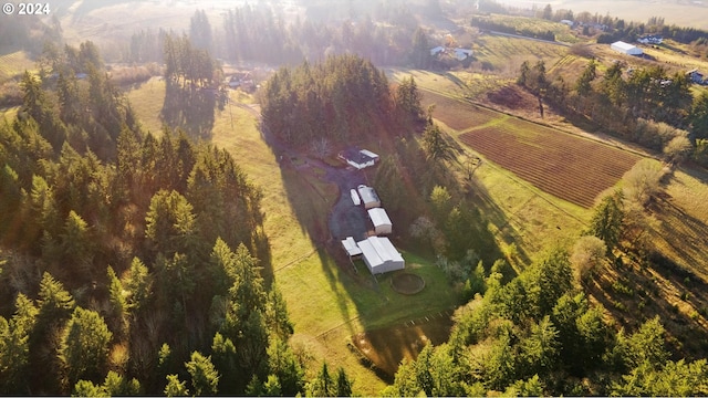 aerial view with a rural view