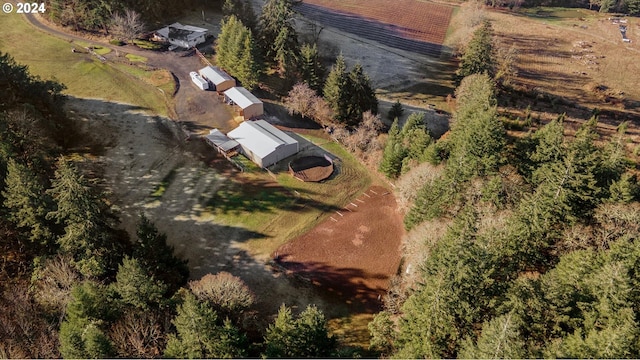 aerial view with a rural view