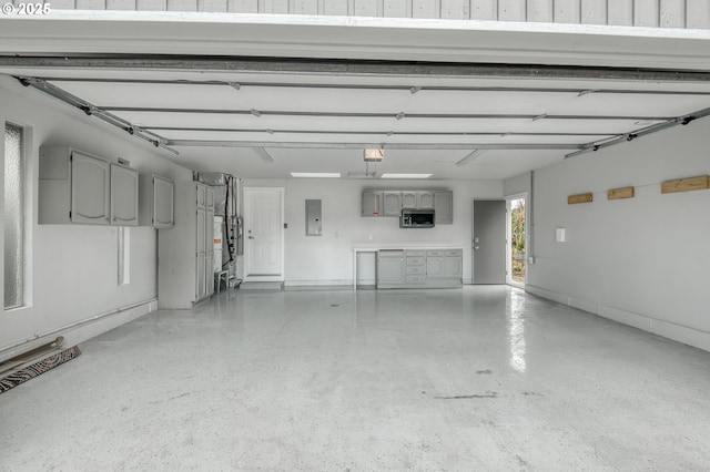 garage with electric panel