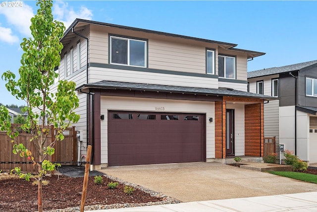 view of front facade featuring a garage