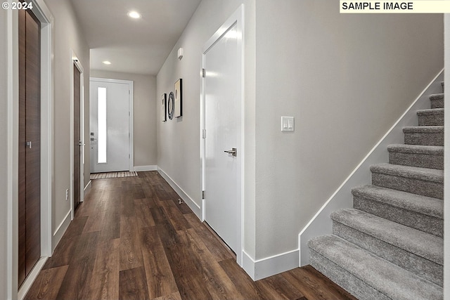 hall featuring dark hardwood / wood-style flooring