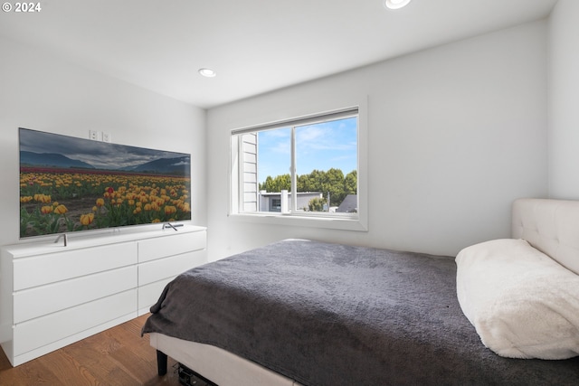 bedroom featuring dark wood-type flooring