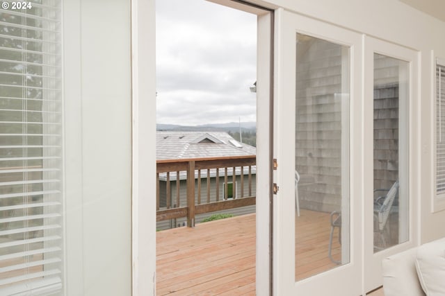 doorway to outside featuring hardwood / wood-style floors