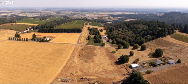 drone / aerial view with a rural view