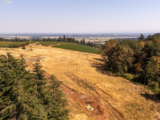 birds eye view of property with a rural view