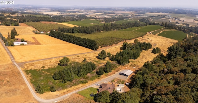 aerial view featuring a rural view