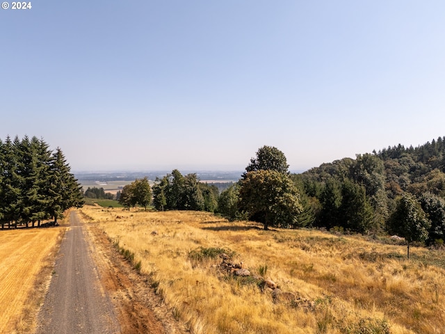 view of street featuring a rural view