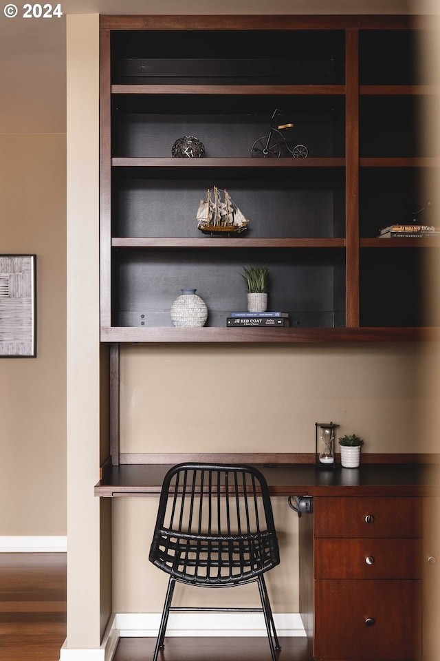 office space featuring hardwood / wood-style flooring