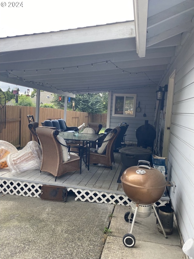 view of patio / terrace featuring an outdoor living space