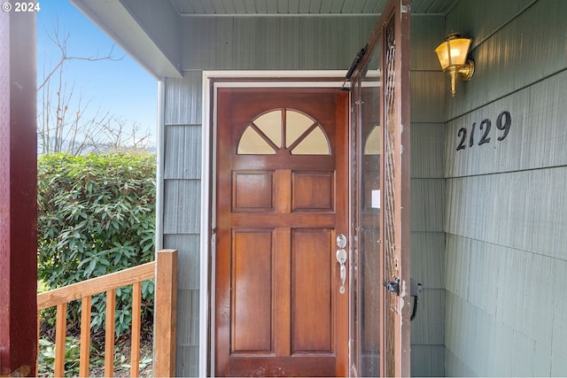 view of doorway to property