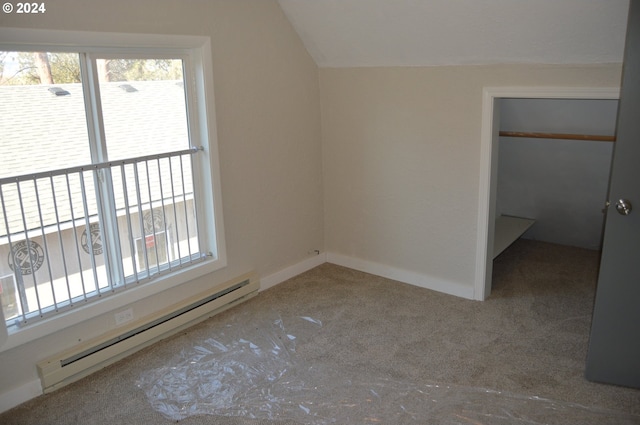 705 Couch Ave, Wallowa, OR 97885 - bonus room with a baseboard heating unit, carpet flooring, and vaulted ceiling