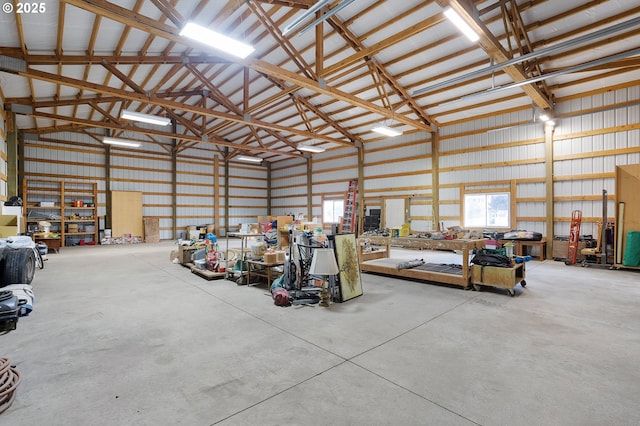 garage featuring metal wall