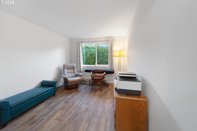 sitting room featuring hardwood / wood-style flooring