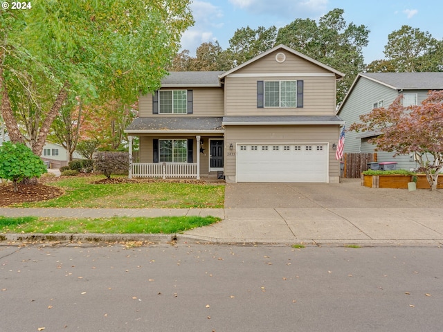 front of property featuring a garage