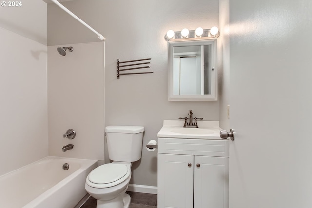 full bathroom with vanity, toilet, and shower / bath combination