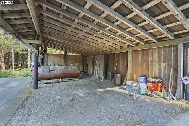 interior space featuring lofted ceiling