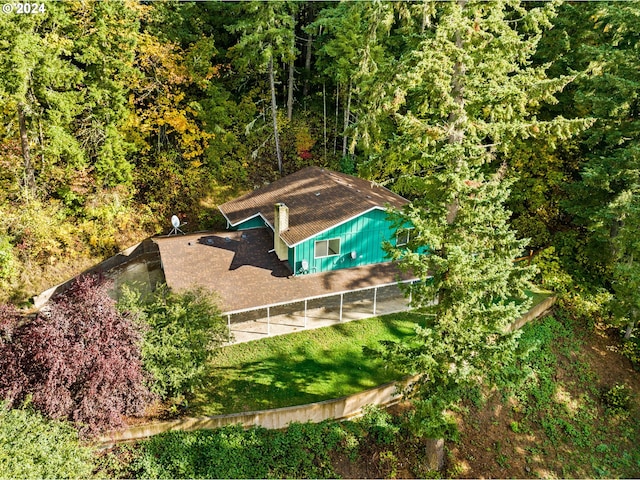 39145 Eagles Rest Rd, Dexter, OR 97431 - drone / aerial view with a wooded view