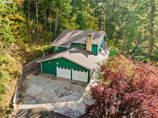 39145 Eagles Rest Rd, Dexter, OR 97431 - drone / aerial view featuring a wooded view