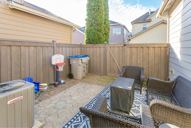 view of patio / terrace with central AC unit