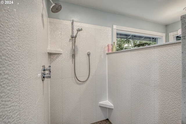 bathroom featuring walk in shower