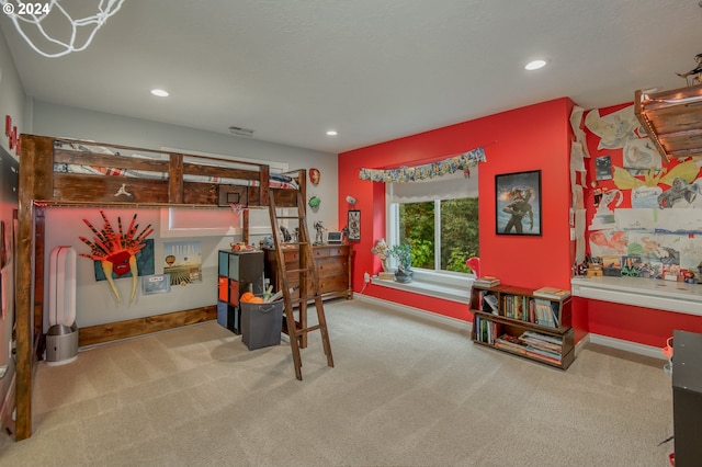 bedroom with carpet floors