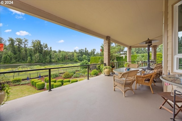 view of patio with a balcony