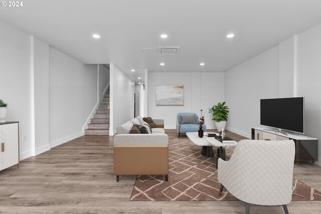 living room featuring hardwood / wood-style flooring