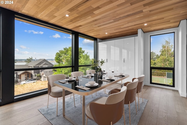 sunroom / solarium with wooden ceiling