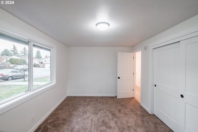 bedroom featuring multiple windows, a closet, and carpet