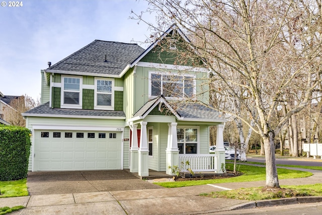 craftsman-style house with a garage