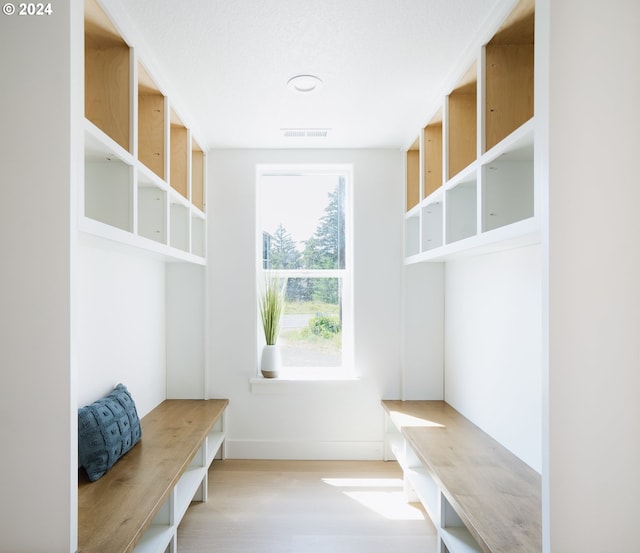 mudroom featuring light wood-type flooring