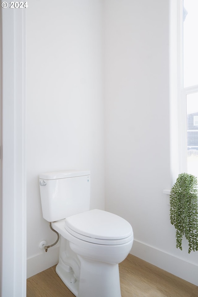 bathroom featuring toilet and hardwood / wood-style floors