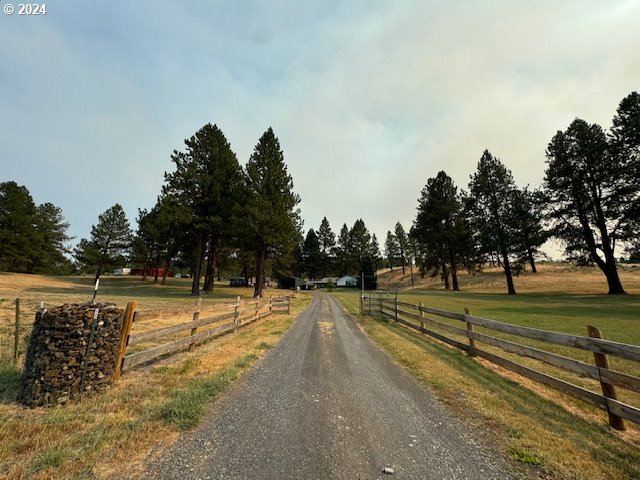 view of street with a rural view