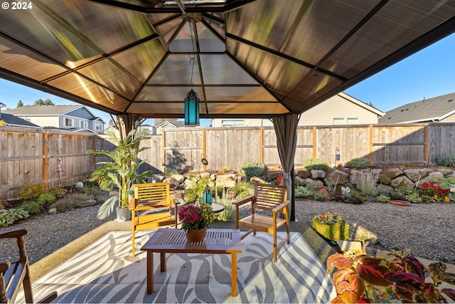 view of patio with a gazebo