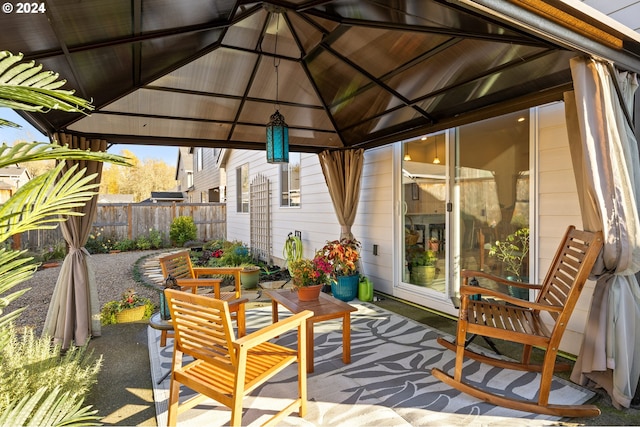 view of patio / terrace with a gazebo