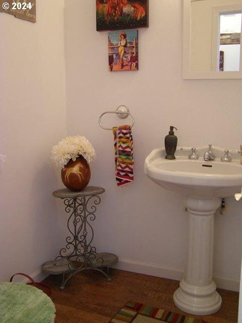 bathroom featuring hardwood / wood-style flooring