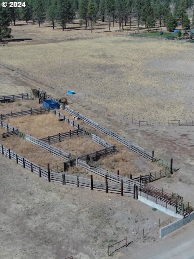 bird's eye view with a rural view