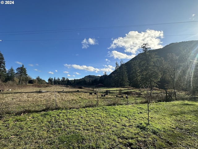 view of mountain feature featuring a rural view