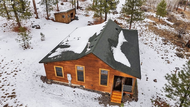 view of snowy aerial view