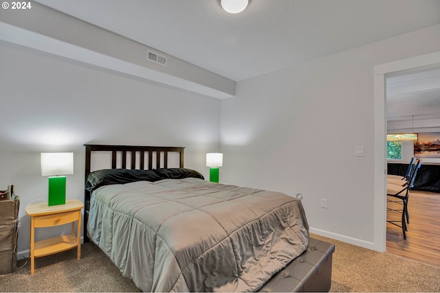 bedroom with carpet floors