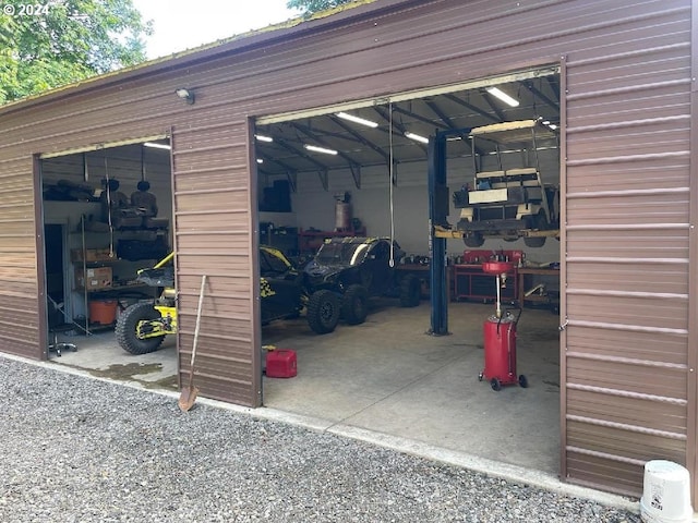 view of garage