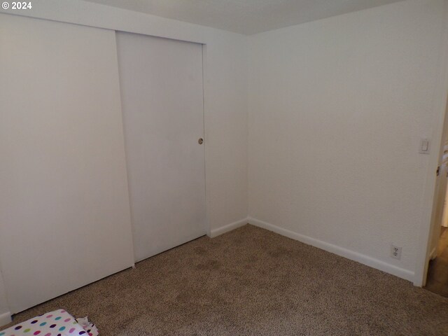 interior space with carpet and a closet